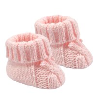 S415-P: Pink Cable Knit Bootees